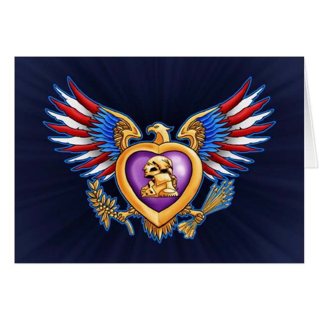 Cartão Design de Purple Heart (Frente Horizontal)
