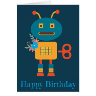 Cartão Design de robots bonitos para crianças