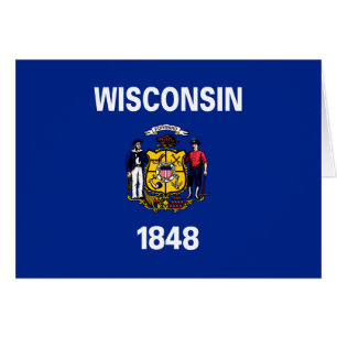Cartão Design de Sinalizador do Estado de Wisconsin