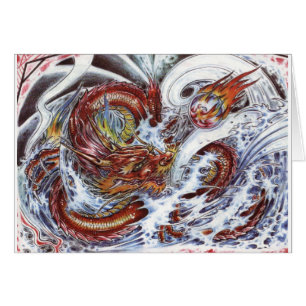 Cartão Design de Tatuagem do Dragão Japonês