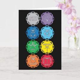 Cartão Design de texto Branco Dragonfly Chakras