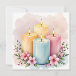 Cartão Design de Vela de Aquarela