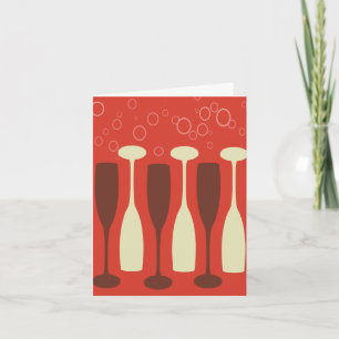 Cartão Design de vidro de vinho retrô