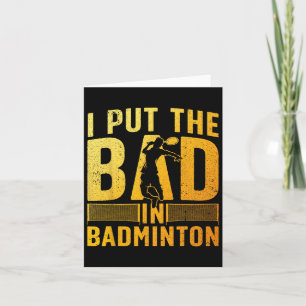 Cartão Design Divertido de Badminton para Homens Mulheres