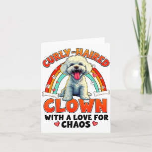 Cartão Design Divertido de Bichon Frise para Amantes de C