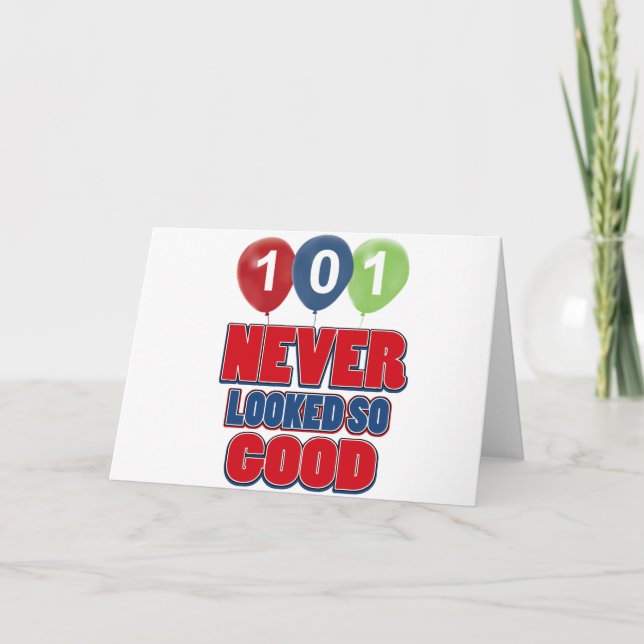 Cartão Design do aniversário das pessoas de 101 anos (Frente)