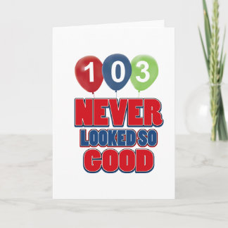 Cartão Design do aniversário das pessoas de 103 anos