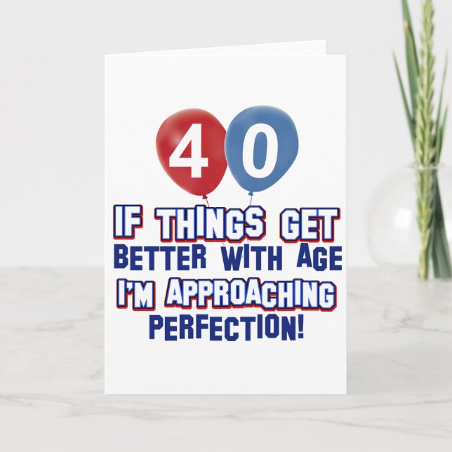 Cartão Design do aniversário de 40 anos (Frente)