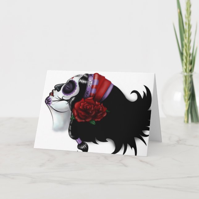 Cartão Design do crânio do açúcar (Frente)