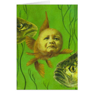 Cartão Design do mutante do bebê do peixe dourado