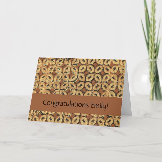 Cartão Design do padrão de arte do café Bean Batik (Frente)