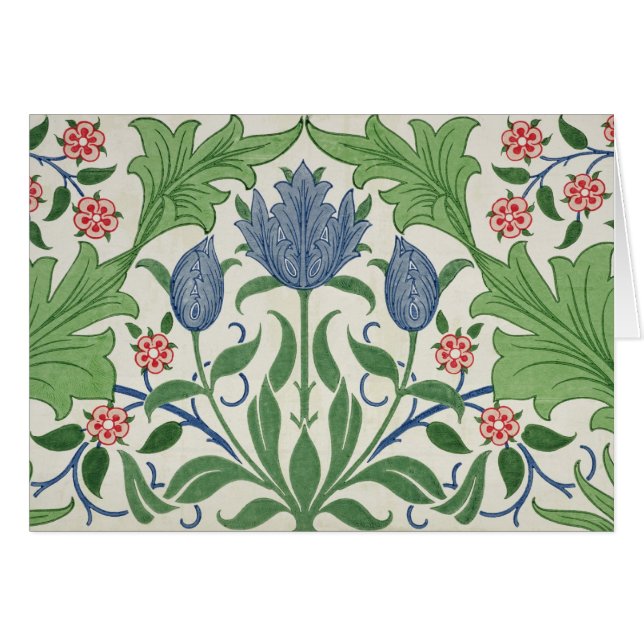 Cartão Design do papel de parede floral (Frente Horizontal)