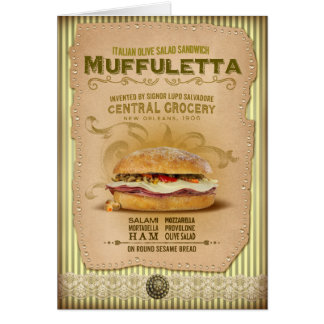 Cartão Design do sanduíche de Muffuletta da coleção de