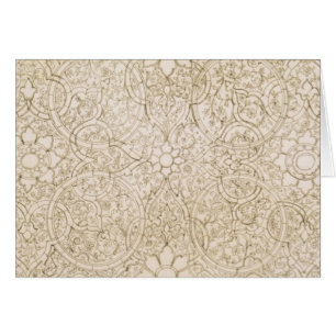 Cartão Design do teto para a sala da pérola, em Isfahan,