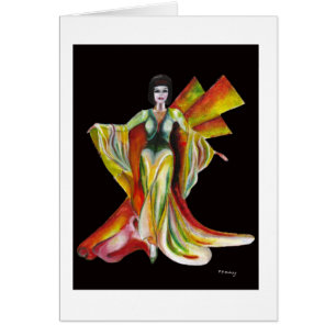 Cartão Design do vestido de noite da forma do desenhista