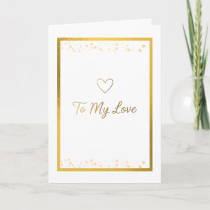 Cartão Design Elegante de São Valentim Preto e Dourado