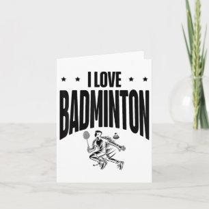 Cartão Design Engraçado de Amor de Jogador de Badminton d