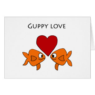 Cartão Design engraçado do amor do Guppy
