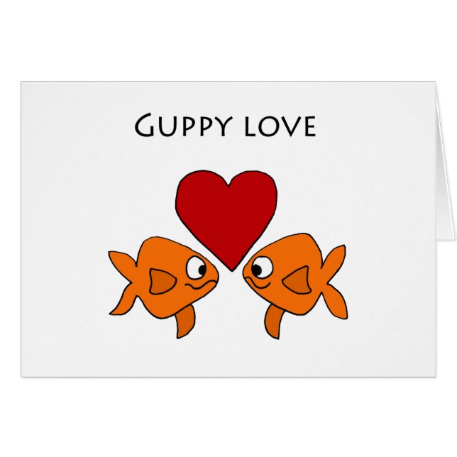 Cartão Design engraçado do amor do Guppy (Frente Horizontal)
