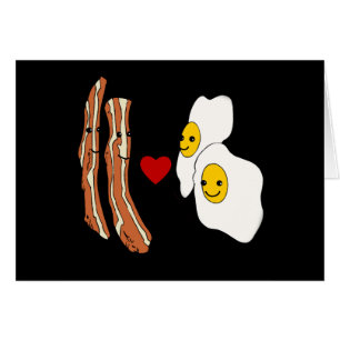 Cartão Design engraçado do bacon dos ovos dos amores do