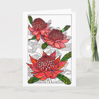 Cartão Design Floral de Waratahs australiano