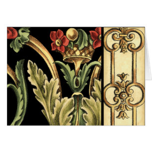 Cartão Design Floral Oral com Fronteiras Negras