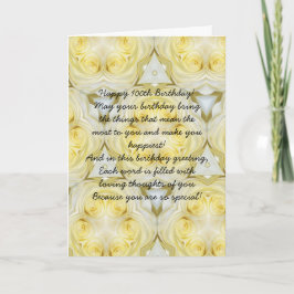 Cartão Design Floral Personalizado 100º Aniversário