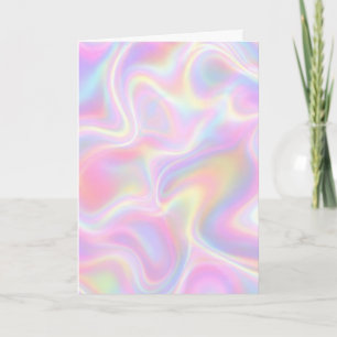 Cartão Design Girly Vibrante Pastel Holográfico em Espira