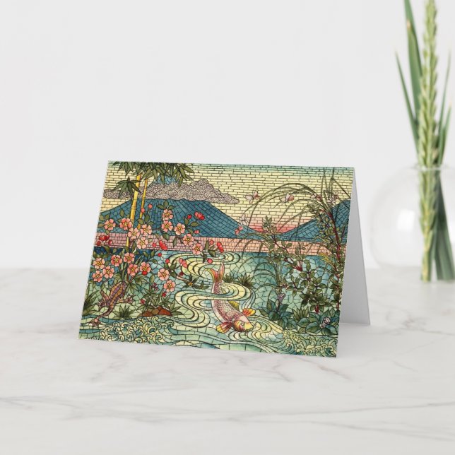 Cartão Design japonês da janela (Frente)