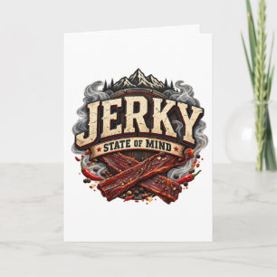 Cartão Design Jerky Estado Mental Amante de Carne Seca de