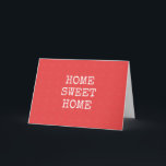 Cartão Design mínimo para casa doce<br><div class="desc">Padrão geométrico moderno cor-de-rosa-coral,  texto personalizado caseiro doce,  design de citação simples e elegante,  presente de recém-chegado</div>