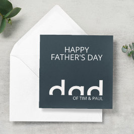 Cartão Design Moderno Simples de Pai com Nomes das Crianç