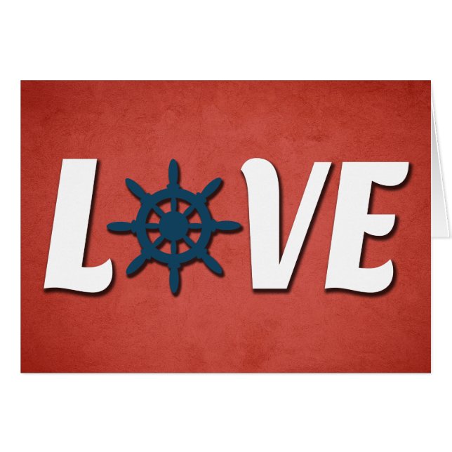 Cartão Design náutica de amor (Frente Horizontal)