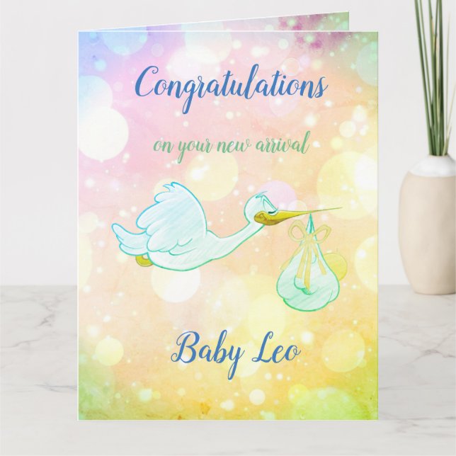 Cartão Design New Baby Boy (Frente)