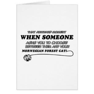 Cartão Design norueguês do gato da floresta