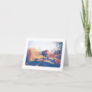 Cartão Design Notecard da Aquarela do trem do outono