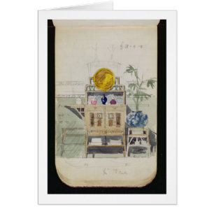 Cartão Design para um aparador, c.1860s-70s (w/c & lápis