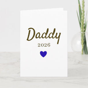 Cartão Design Personalizado de Amor de Novo Papai com Ano