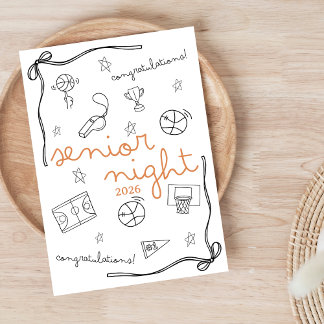 Cartão design personalizado para o ano da noite dos senio