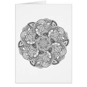 Cartão Design redondo do Doodle