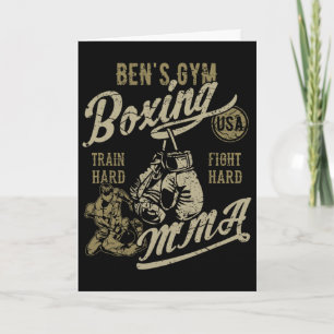 Cartão Design Retro de Boxe Mma do Ginásio do Ben para o