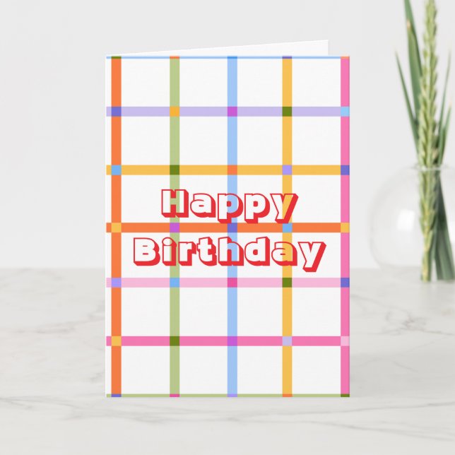 Cartão Design retrô, Feliz Aniversário  (Frente)