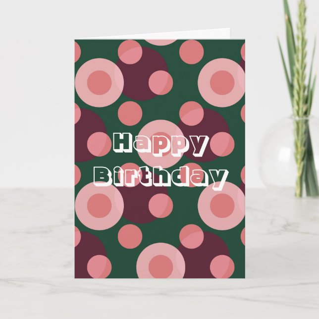Cartão Design retrô, Feliz Aniversário  (Frente)