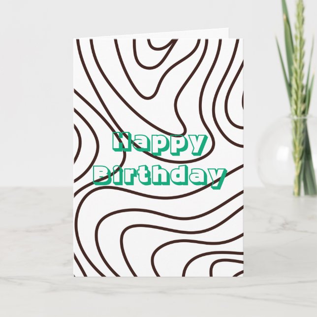 Cartão Design retrô, Feliz Aniversário  (Frente)