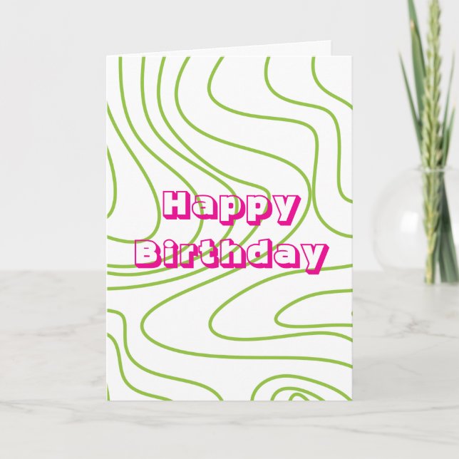 Cartão Design retrô, Feliz Aniversário  (Frente)
