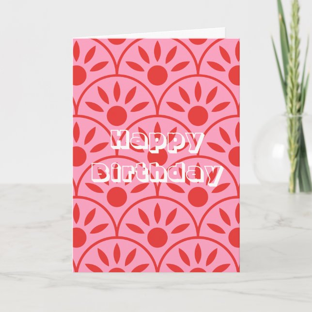 Cartão Design retrô, Feliz Aniversário  (Frente)