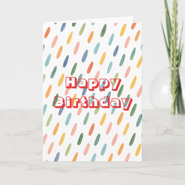 Cartão Design retrô, Feliz Aniversário  (Frente)