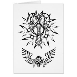 Cartão Design tribal cristão abstrato do tatuagem