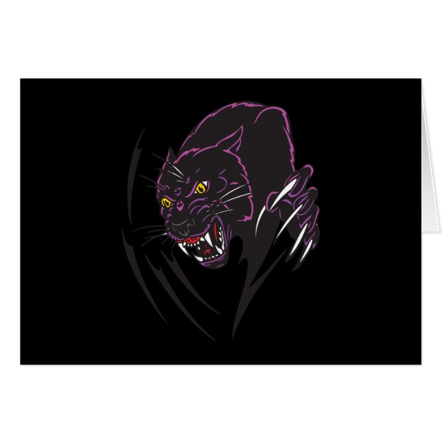 Cartão design tribal de pantera negra (Frente Horizontal)