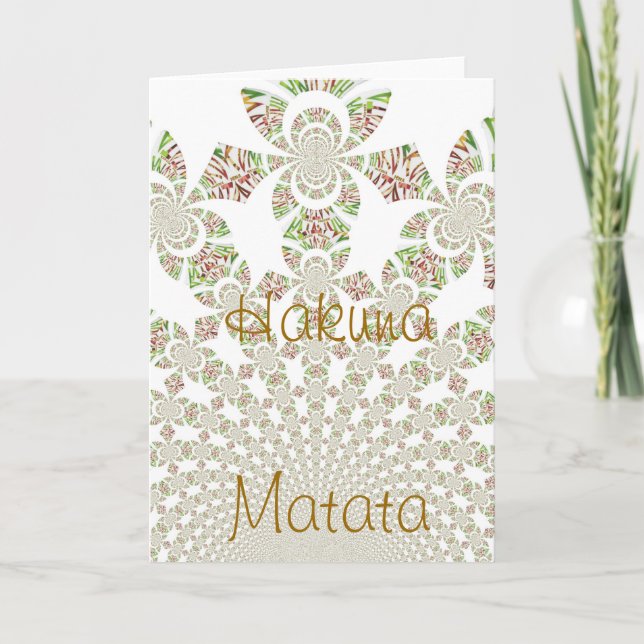 Cartão Design Único Hakuna Matata: Vibrações Serenas (Frente)